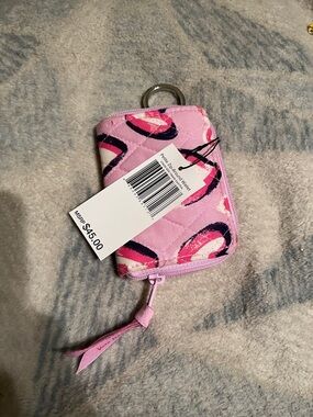 Vera Bradley Pink Quilted Zip Around Wallet Hearts Iced Pink